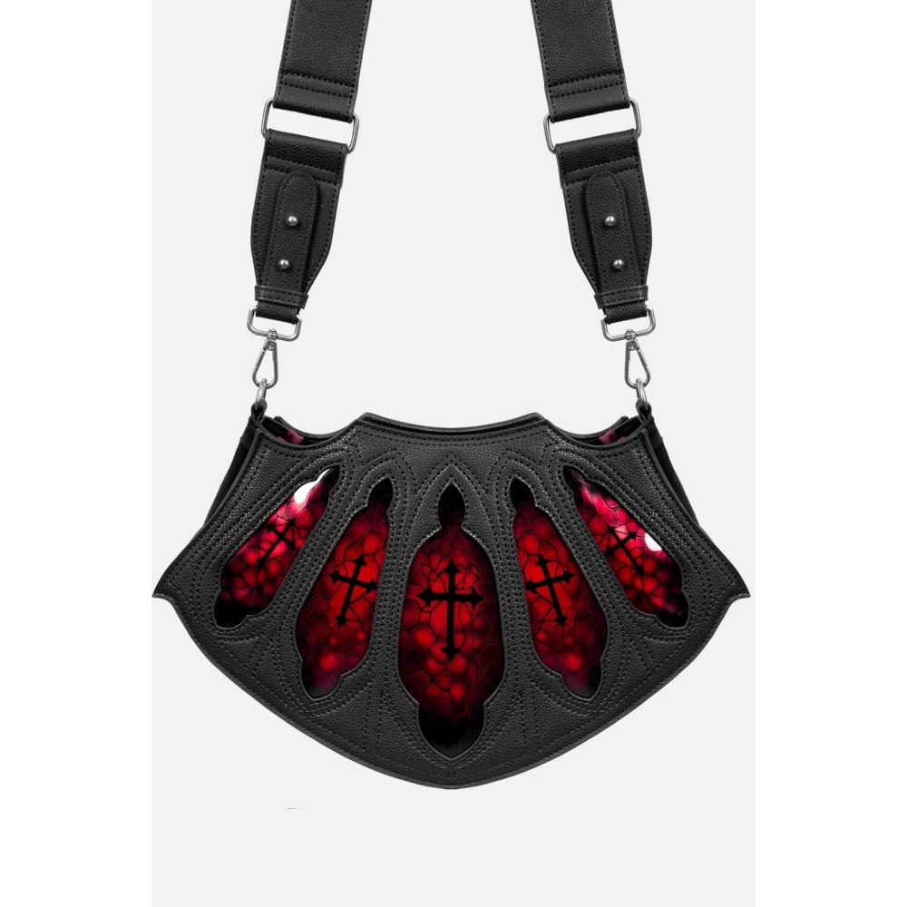 Restyle - Bloodveil Schultertasche - Schwarz/Dunkelrot